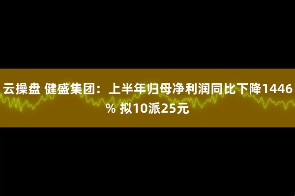 云操盘 健盛集团：上半年归母净利润同比下降1446% 拟10派25元