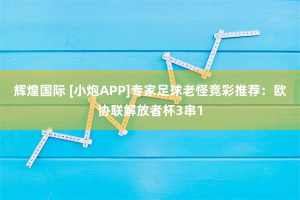 辉煌国际 [小炮APP]专家足球老怪竞彩推荐：欧协联解放者杯3串1
