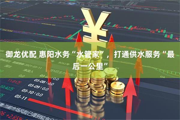 御龙优配 惠阳水务“水管家”，打通供水服务“最后一公里”